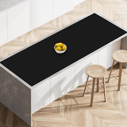 Silicone Mats for Kitchen Counter, 47.3"x23.6"x0.08" Largest Heat Resistant Mat Kitchen Island Waterproof 2MM Thick Countertop Protector Mat Nons-slip Extra Large Counter Mat (Black)