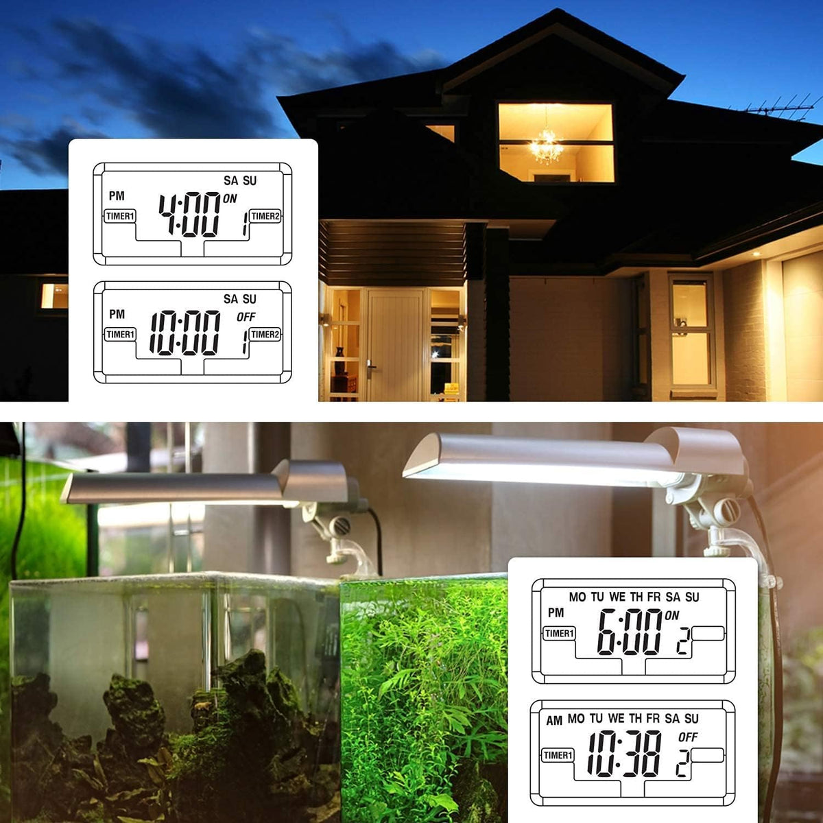 BN-LINK Indoor 7-Day Programmable Digital Timer Outlet, 2 Outlets