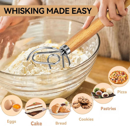 TEEVEA Danish Dough Whisk, Stainless Steel for Sourdough Bread