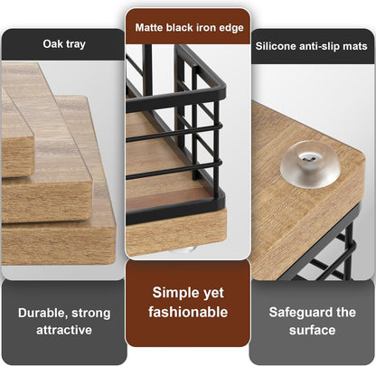 Wican Napkin Holder for Table, Bamboo Iron Standing Napkin Dispenser for Kitchen Dining Farmhouse Cocktail Picnic Bar Rustic Wood Holders for Paper Mail Bills Suitable for All Dining Room Decors Black