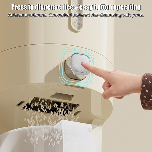 Rice Dispenser 5kg Airtight Clear Window Organizer | Food Storage Containers Rice Bucket for Home Kitchen Pantry Apartment Farmhouse Restaurant RV Sugar Flour Cereal Grain