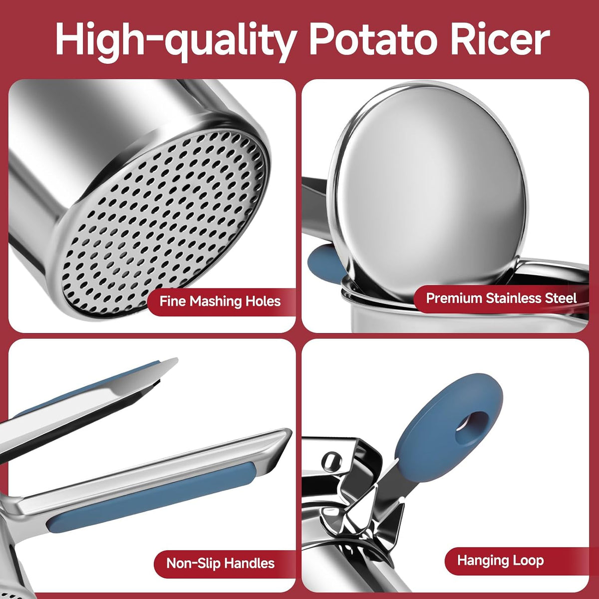 Potato Ricer for Mashed Potatoes-Stainless Steel 15oz