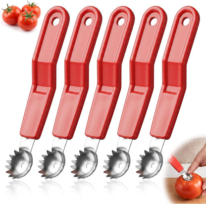 JJUNW 5 Pcs Tomato Corer Tool, Stainless Steel Strawberry Huller Tool