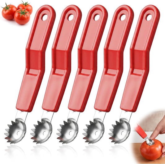 JJUNW 5 Pcs Tomato Corer Tool, Stainless Steel Strawberry Huller Tool