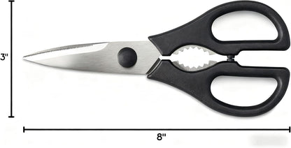 Kitchen Shears All Purpose, Heavy Duty Stainless Steel that Come Apart Kitchen Scissors, Durable Cooking Shears with Soft Grip Comfort Handle, Dishwasher Safe, 8 Inch
