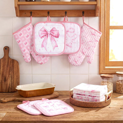 SiliFine 12 Pcs Fall Pumpkin Kitchen Towels Oven Mitts Pot Holders Set