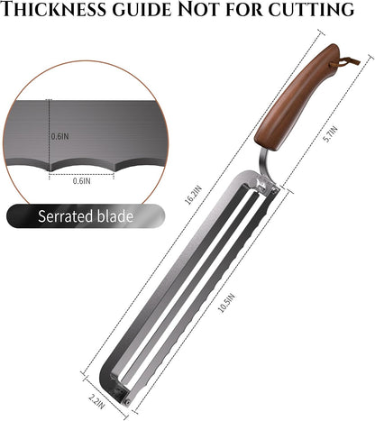 Adjustable Bread Knife for Homemade, Thickness Guide, Raised Handle, Right