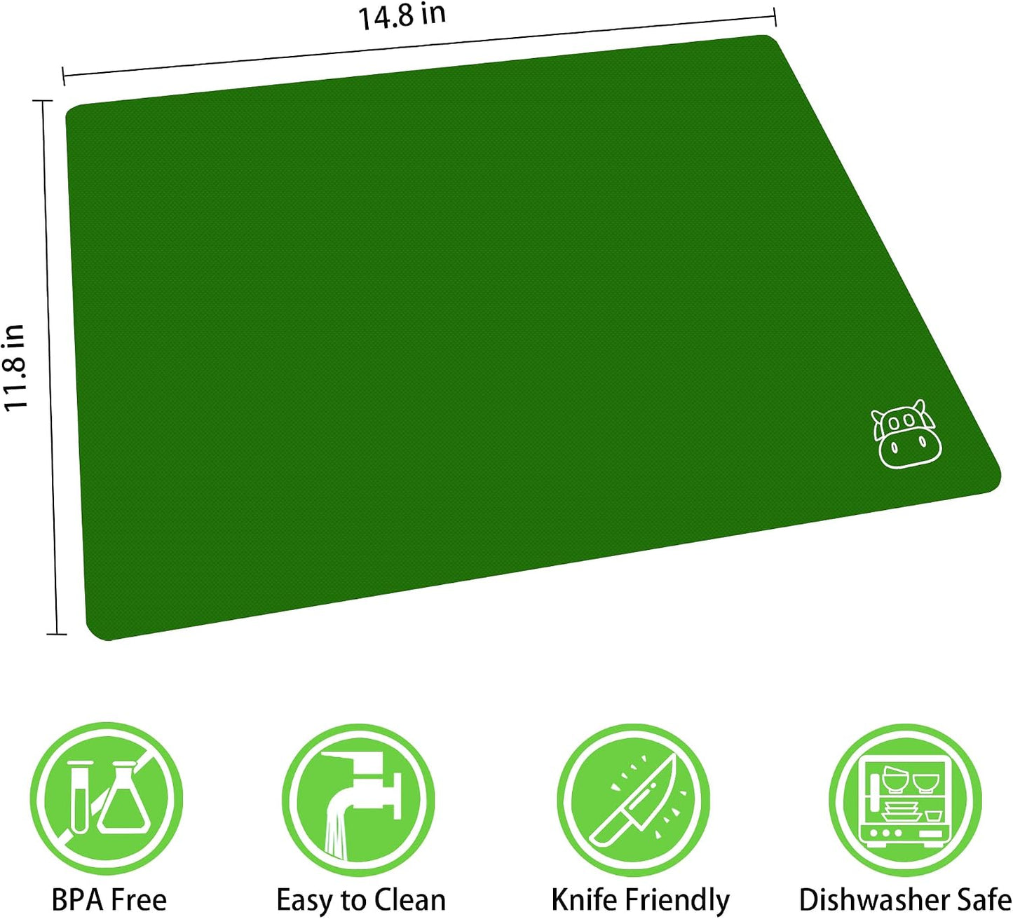 ZVP Flexible Plastic Cutting Board Set of 5 Gradient Color, Colorful Chopping Boards, BPA Free Mats, Non-Slip, Dishwasher Safe, 15x12 Inch, Gray Neutral Colors