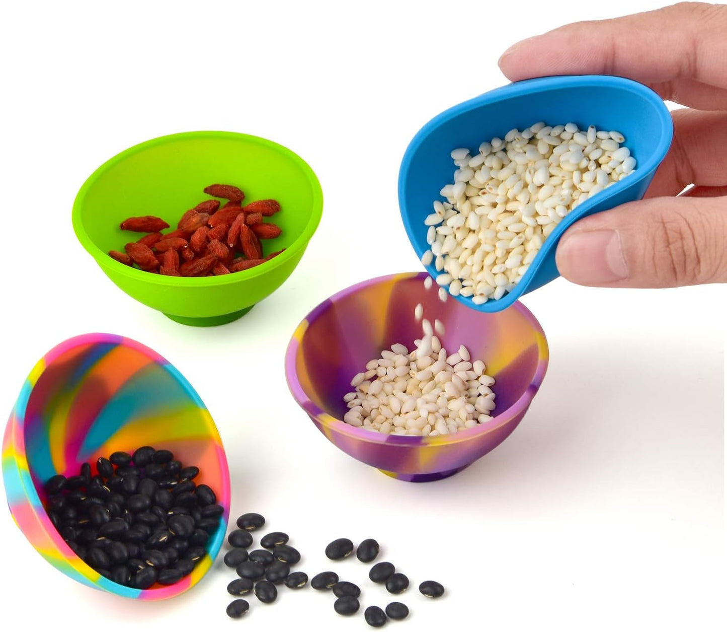 Coopay 22 Pieces Mini Silicone Pinch Bowls Colorful Heat Resistant Snack Prep and Serve Bowls, Unbreakable, Flexible, 1.75 Oz