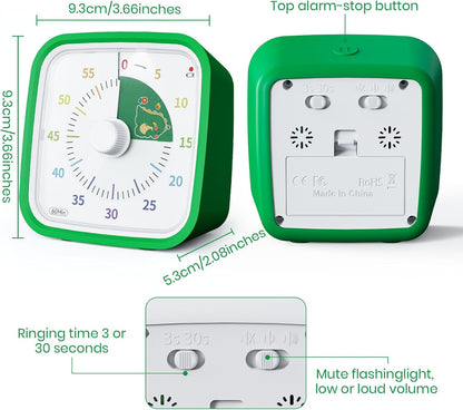 Yunbaoit Rainbow Visual Timer for Kids, 60-min Countdown Timer, Blue