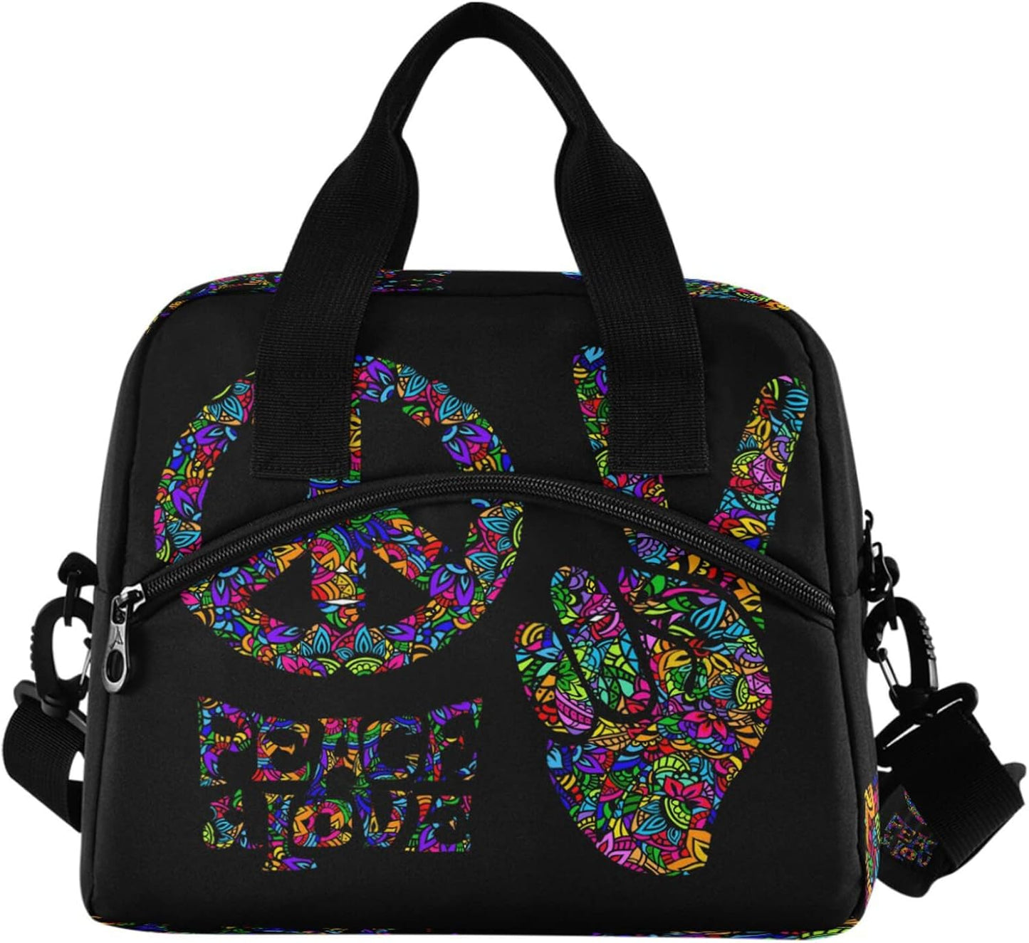 Colorful Leopard Insulated Lunch Bag Rainbow Animals Skin Print Reusable Cooler Lunch Tote Box with Shoulder Strap for Work Picnic School Beach