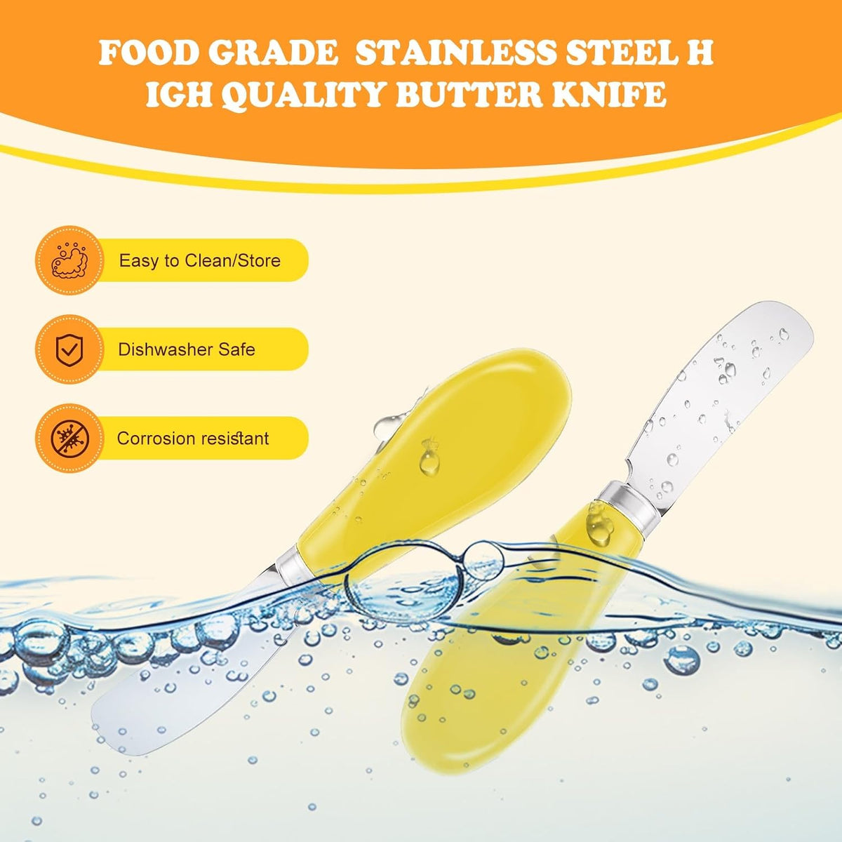Butter Spreader Knife Set, 2 Pack Butter Knives and Cheese Knives