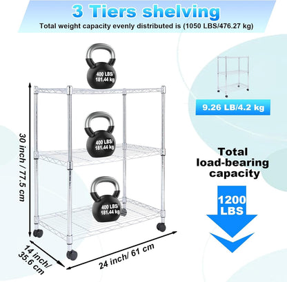 Whitmor 2-Wire Shelving Unit, Metal Storage Shelves, Stacking Shelf with Basket, Easy Assembly Home Organizer for Pantry, Kitchen, Garage, Plant
