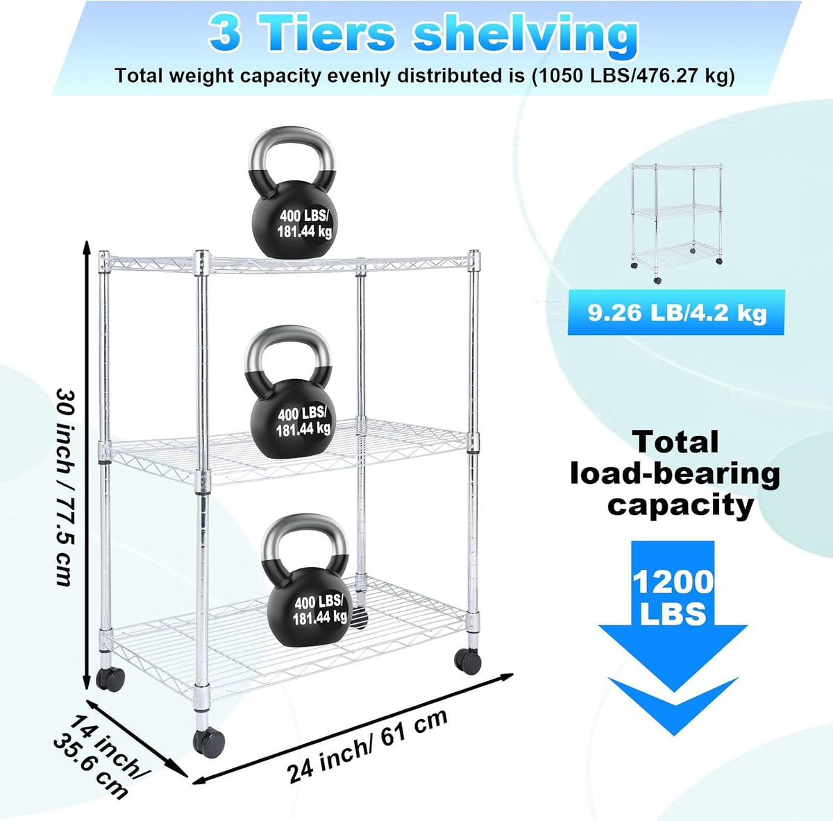Whitmor 2-Wire Shelving Unit, Metal Storage Shelves, Stacking Shelf with Basket, Easy Assembly Home Organizer for Pantry, Kitchen, Garage, Plant
