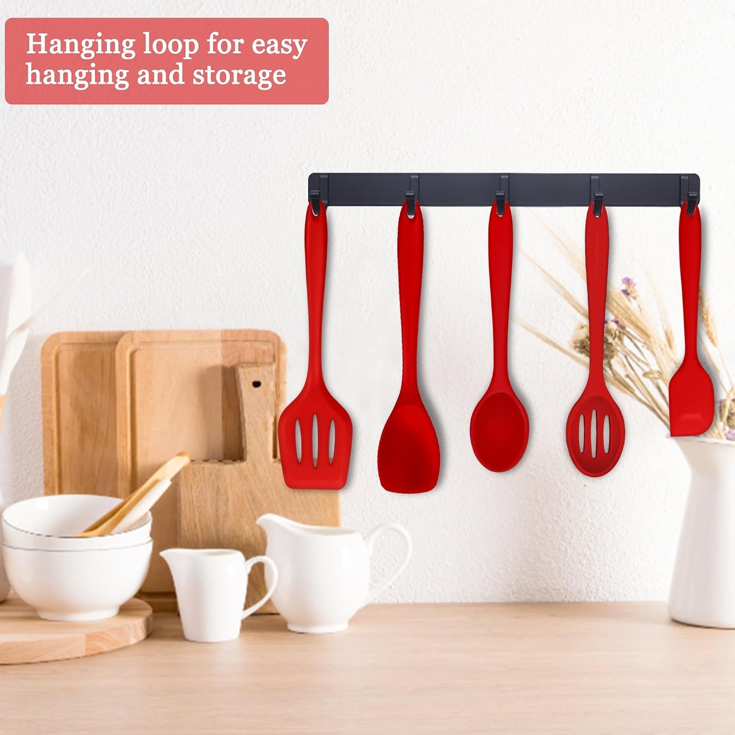 E-far 10 Pieces Silicone Cooking Utensils Set, Heat Resistant Kitchen Utensil Set for Nonstick Cookware, Kitchen Cooking Tools with Spatula, Spoon, Slotted Turner, Non-Toxic & Dishwasher Safe (Khaki)