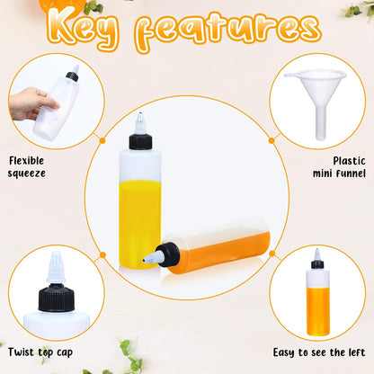 Eccliy 50 Pack 8.5 oz Plastic Squeeze Condiment Bottle with Twist Cap Lids