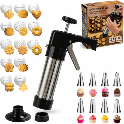 Spritz Cookie Press Gun Set with 24 piece