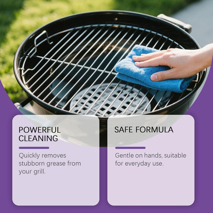 Fast-Acting Heavy-Duty Grill Degreaser Spray, 120 ML BBQ Grill Cleaning Spray Degreaser Cleaner Heavy Duty for Outdoor Grills Ovens & Grates (2pcs)