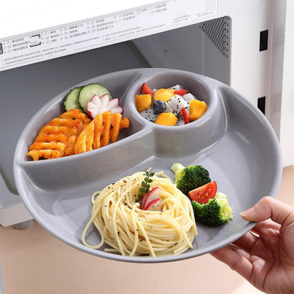 ZAVOOS 10 Pack Chip Dip Serving Platter, 10 Inch Plastic Divided Dumpling Plate with Dipping Saucer, 3 Compartments Reusable Snack Serving Dish for Sushi, Veggies, Party Appetizer