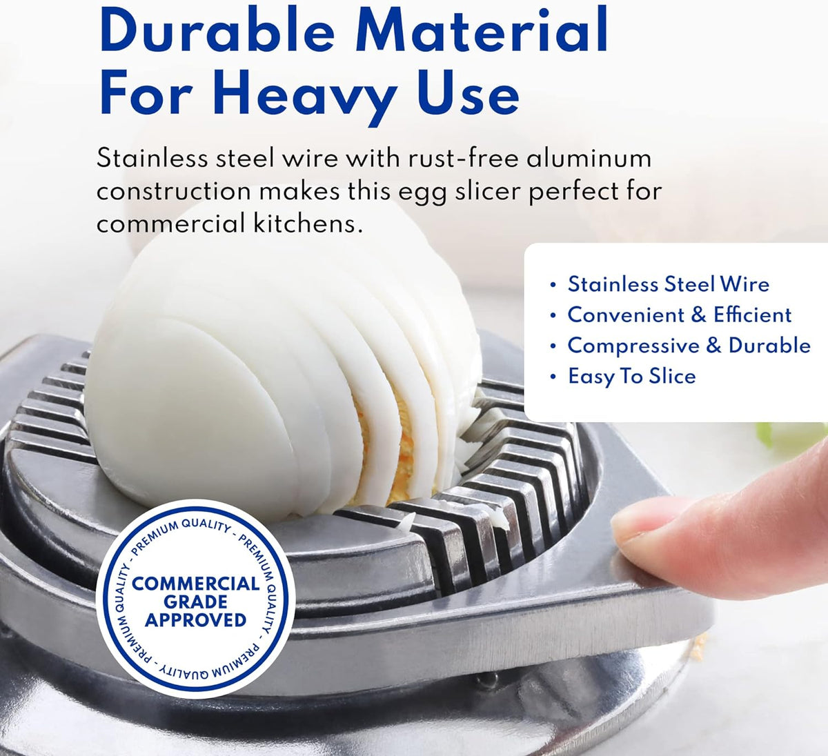New Star Foodservice Commercial Grade Aluminum Egg Slicer, Mushroom Slicer with Stainless Steel Wire (Hand Wash Only)