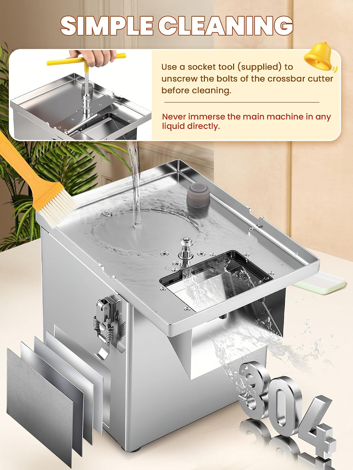 NEWTRY 4-in-1 Commercial Vegetable Processor, 200W Slicer Dicer Shredder