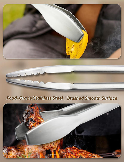 25-Inch Extra Long Grill Tongs, Stainless Steel Metal BBQ Tongs