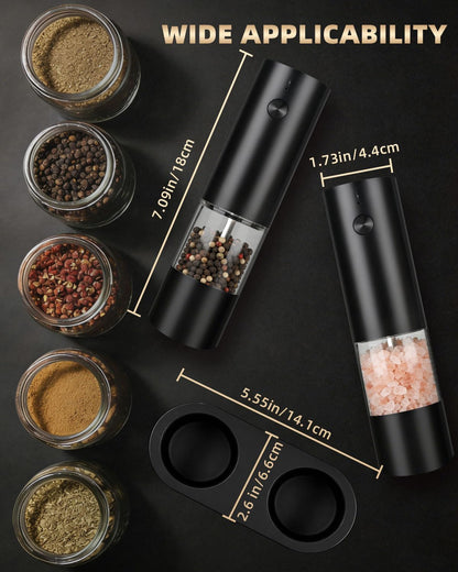 Rechargeable Electric Salt and Pepper Grinder Set 2 Pack, Kitchen Gadgets