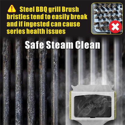 GRILLART Bristle-Free BBQ Grill Brush – Safe & Durable Cleaning Tool for Gas, Charcoal, Cast Iron & Stainless Steel Grates – Heat-Resistant Scraper Brush with Reusable Head & Hanging Loop