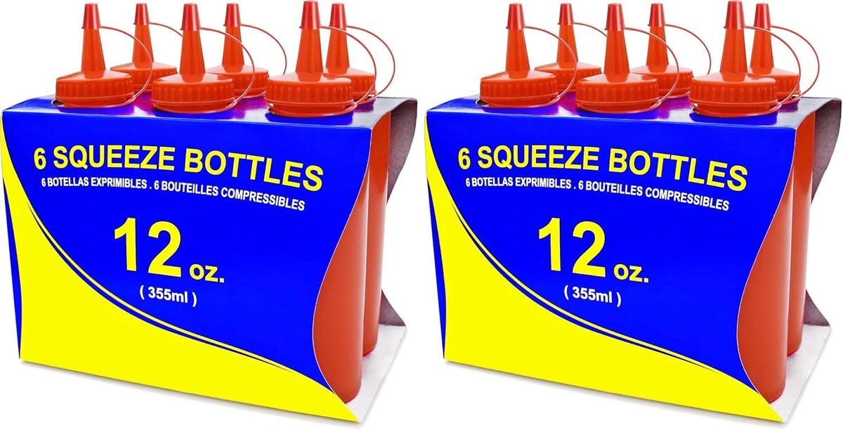 New Star Foodservice Squeeze Bottle, 12 oz, Red