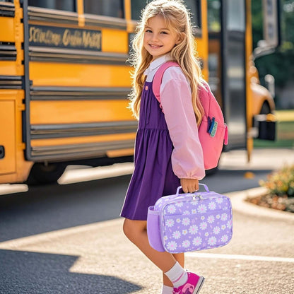 RHCPFOVR Kids Lunch Bag - Insulated Lunch Box for Boys Girls,Washable Lunch Bag and Reusable Toddler Leak-proof Lunchbox for School and Daycare - Colors A