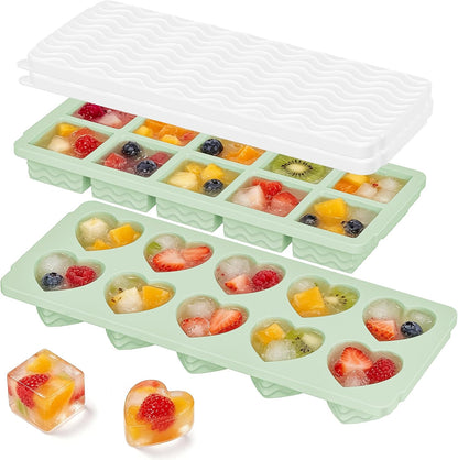 Doasuwish Silicone Freezer Molds for Soup with Lid – 1-Cup Soup Container Style Ice Cube Trays for Freezer, Meal Prep & Food Storage, Freeze 250mL/125mL Portions – 2 Pack