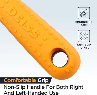 Deiss PRO Swivel Vegetable Peeler - Sharp Japan Stainless Steel Peeler With Easy Non-Slip Hand Grip, Potato Peelers For Kitchen, Fruit, Carrot, Apple, Veggie, Kiwi, Durable, Dishwasher Safe