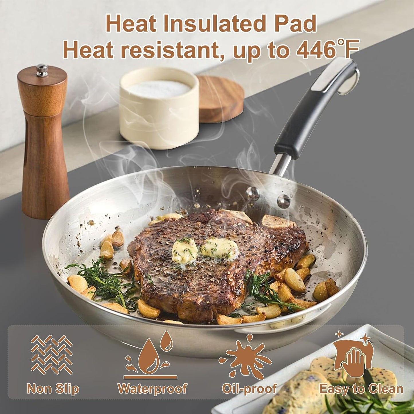 Gartful 78.7 x 15.7 inch Extra Large Silicone Mat for Kitchen, Non Slip Countertop Protector Heat-Resistant Multipurpose Pad for Dinner Table, Coffee Bar, Black