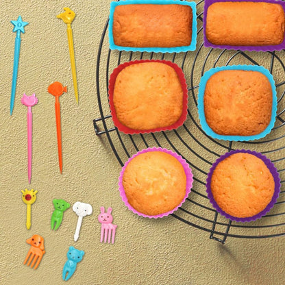 70 PCS Silicone Lunch Box Dividers Kit, SourceTon Bento Box Accessories,18pcs Silicone Cupcake Liners with 52pcs Food Picks