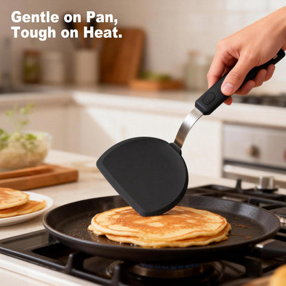 2 Piece Large Silicone Pancake Spatula Turner Set