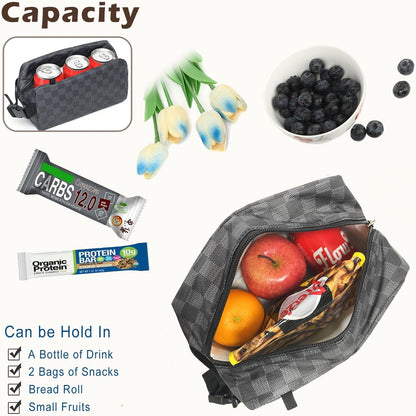 FlowFly Small Insulated Lunch box Portable Soft Bag Mini Cooler Thermal Meal Tote Kit with Handle for Work & School, Black