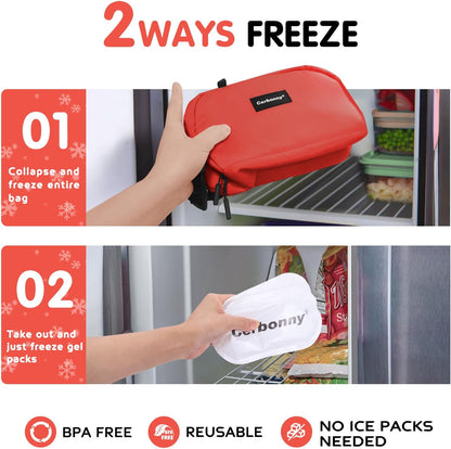 Cerbonny Freezable Cooler Bag for Work/School Travel - Mini Insulated Bag Fit For Yogurt