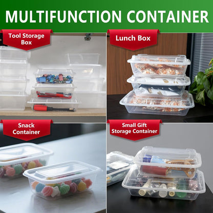 [40 Value Pack single one compartment 24 OZ Meal Prep Plastic Food Storage Containers - BPA Free Reusable Lunch Bento Box with Lids - Spill proof,Microwave, Dishwasher and Freezer Safe