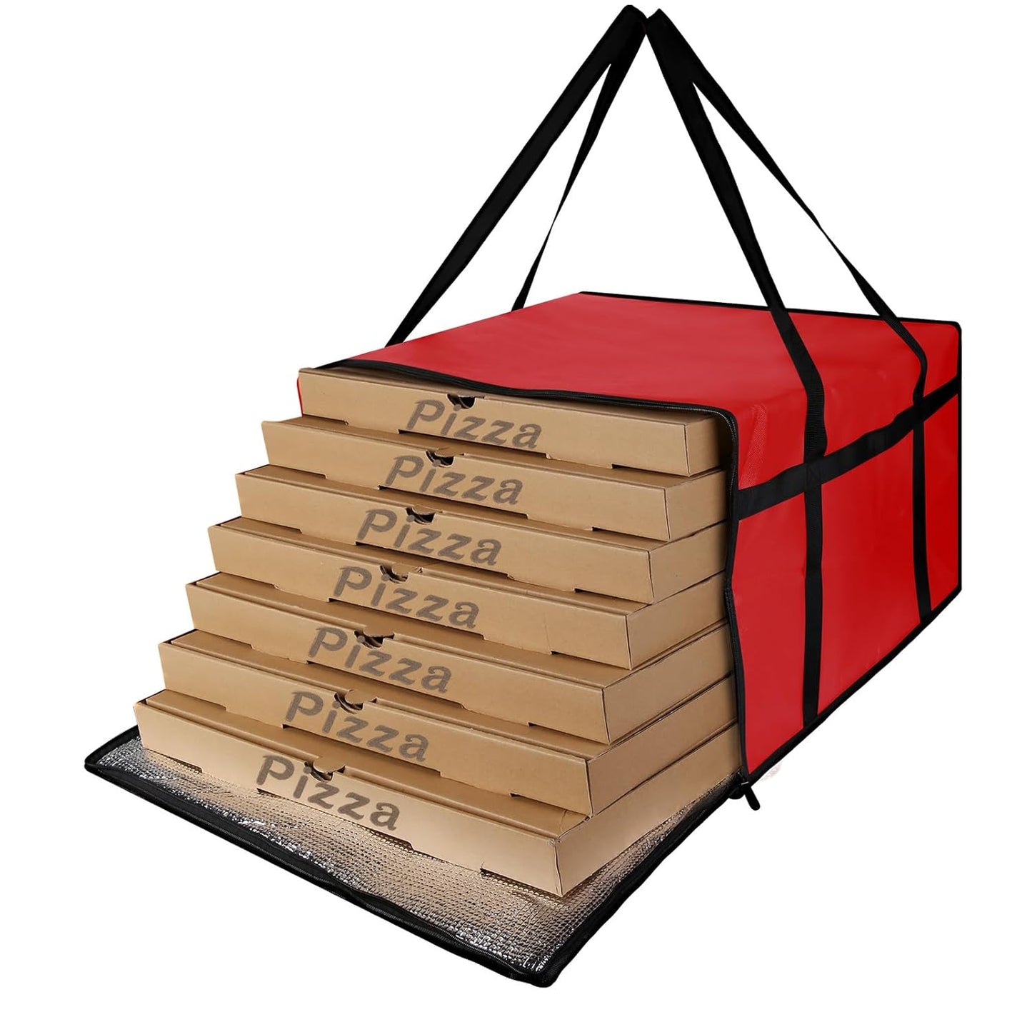 Insulated Food Delivery Bag, XXXL Insulated Reusable Grocery Cooler/Hot Bags, Tote Bag for Shopping/Travel/Doordash, Catering Bag Doordash 22x14x13, Black, 1-Pack