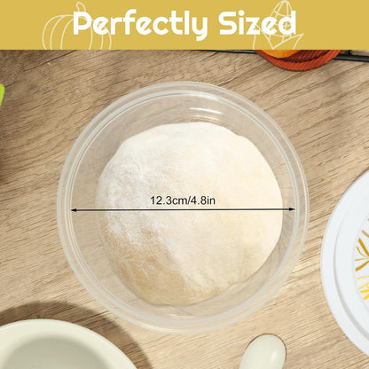 Rainmae 12pcs Pizza Dough Proofing Box with Lids, 1100ML Stackable Dough Proofing Container Pizza Making Accessories for Family Size Dough