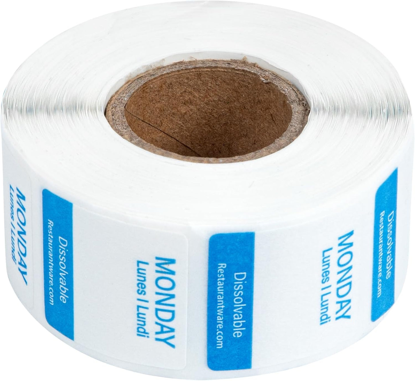 Restaurantware RW Smart 1 Inch x 1 Inch Food Rotation Labels 500 Dissolvable Food Safety Labels - Premium Trilingual Green Paper Day Of The Week Labels For Food Storage Or Prep Friday