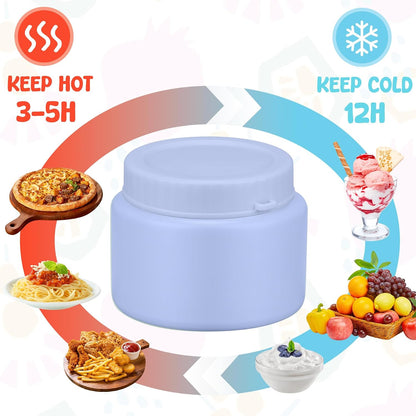 Lunch Box Kids, Leak Proof 5 Compartment Bento Box for Kids, 13oz Thermo for Hot Food Kids Lunch Box,Hot Lunch Box for School Travel