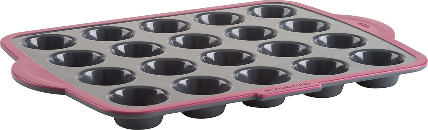 Trudeau Silicone Muffin Pan, 12 Cavities, Fuchsia (Model: 05115197KR)