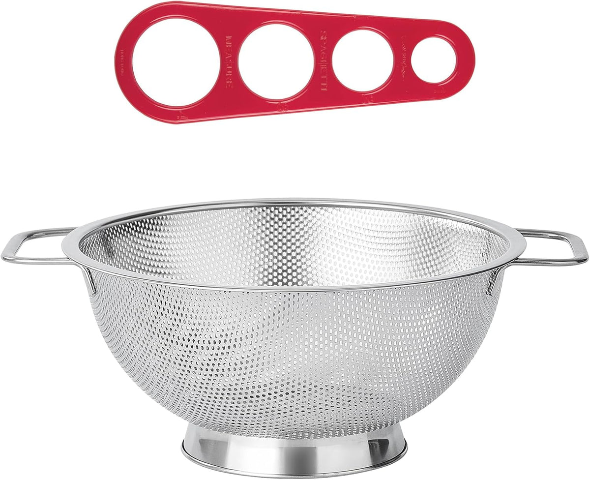 Fox Run Large 3 Quart Stainless Steel Colander and Spaghetti Portioner Set