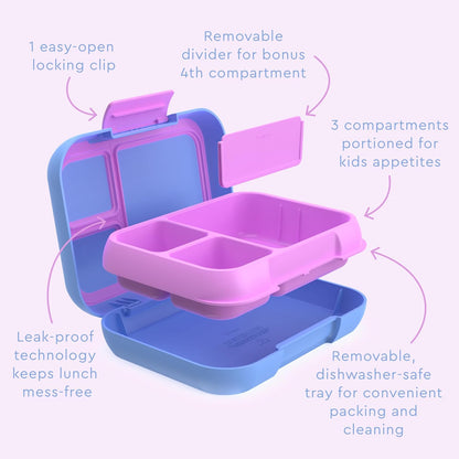 Bentgo Pop - Leak-Proof Lunch Box & Removable Divider for Ages 8+ & Teens - Lunch Container Holds 5 Cups of Food; 3-4 Compartments; Microwave/Dishwasher Safe; 2 Year Warranty (Flame Red/Turquoise)