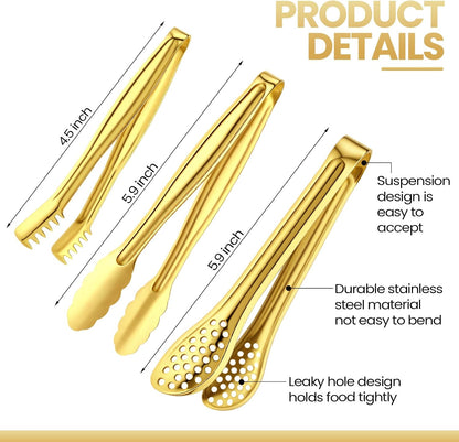 Chengu 12 Pack Stainless Steel Kitchen Tongs 7/9/12 Inches Food Serving Tongs Non Stick Cooking Clips for Kitchen Cooking Barbecue Buffet Wedding Family Gathering Grill Salad