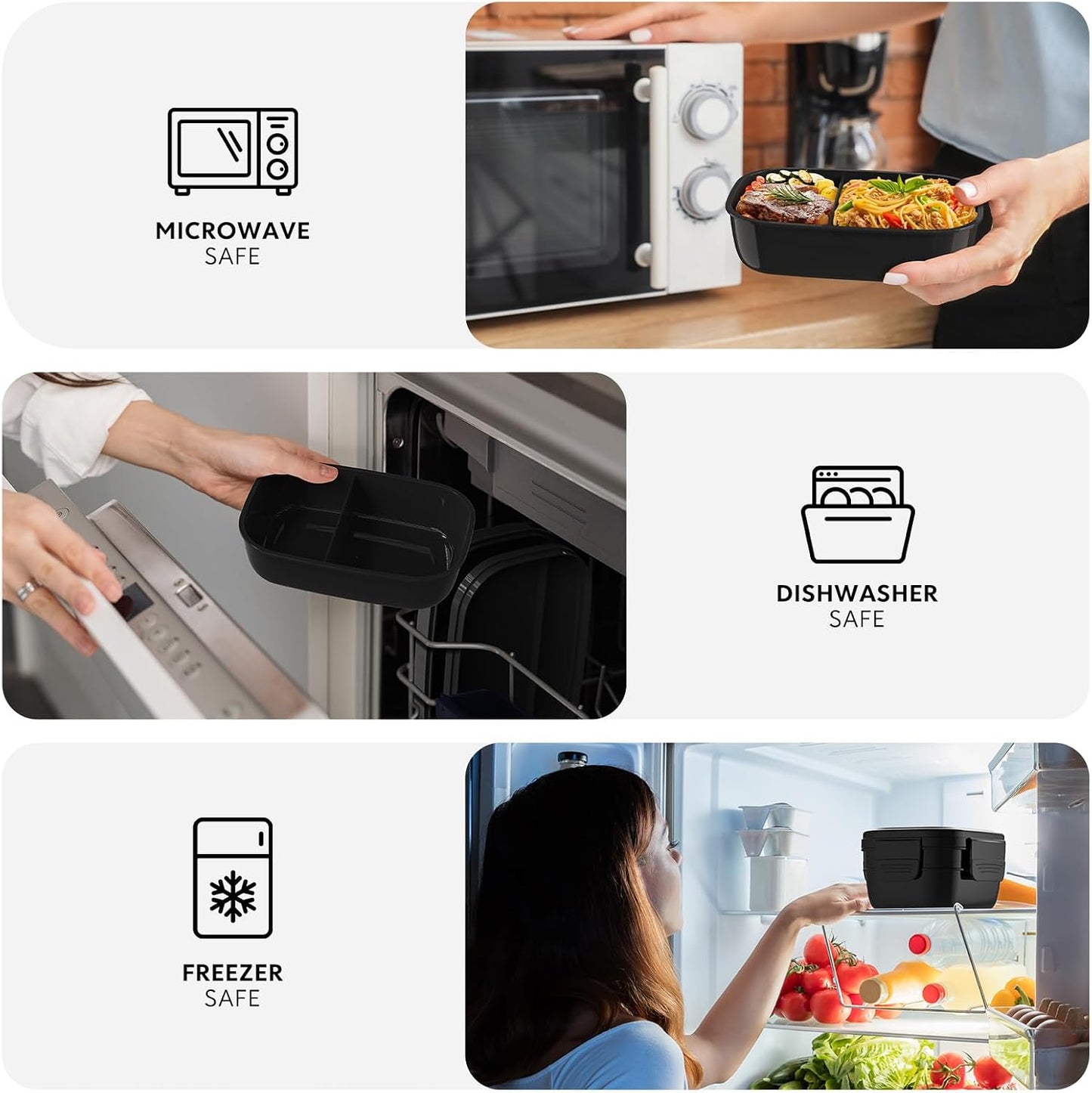 Modern Adult Lunch Box, Stackable Lunch Containers, Minimalist Design Bento Box with Utensil Set - Leak-Proof for Dining Out, Work, School, Picnic