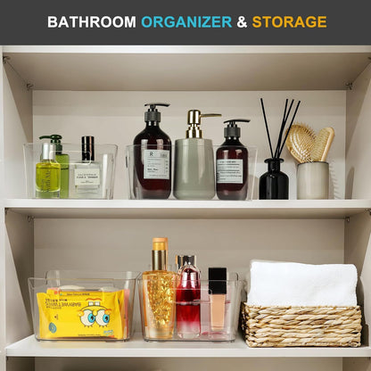 Heyuzb Pantry Organizers and Storage, 12 Pack Clear Plastic Storage Bins for Freezer, Multi-Use Organizer Bins for Kitchen, Office, Fridge, Cabinet and Shelf Organizing