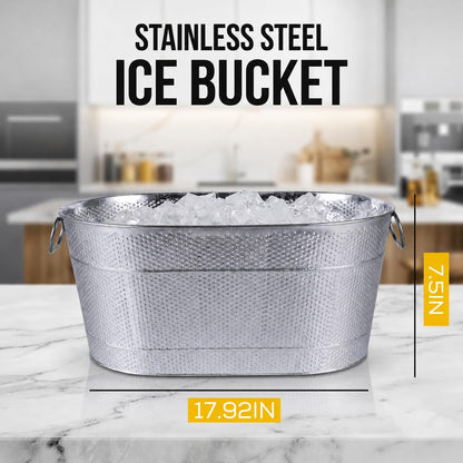 18” Stainless Steel Beverage Tub - 5 Gallon - Gold Handles & Shovel Included - Holds 30 Bottles & Stays Cold for Hours - Use as Wine Bottle Chiller to Beer Bucket Holder - Leak Proof (Gold)