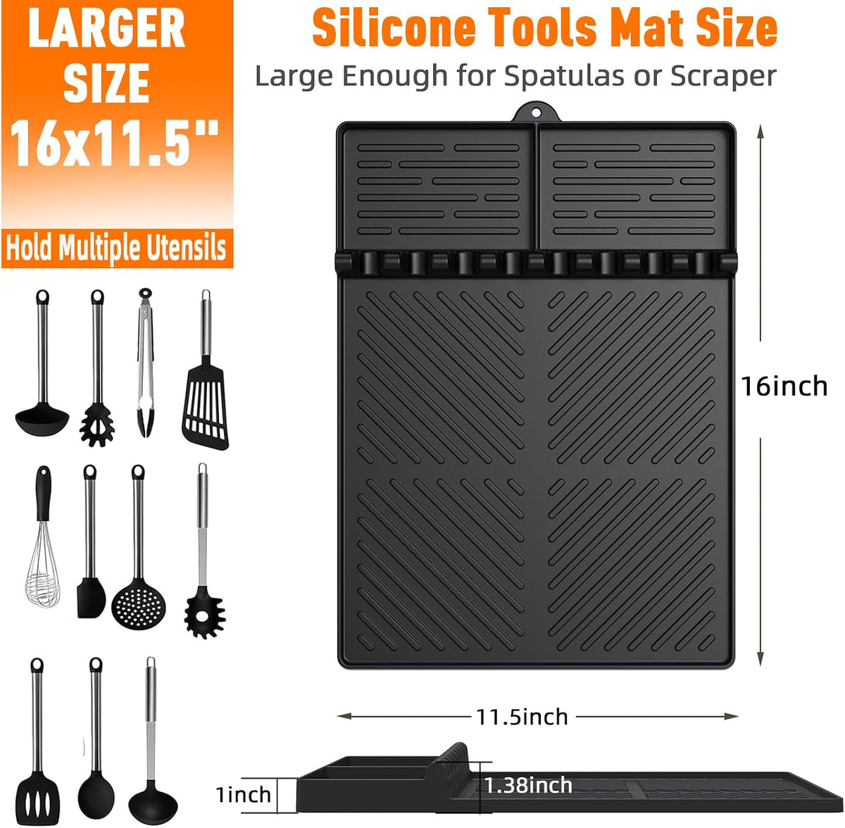Silicone Grill Mat Compatible with Blackstone, BBQ Griddle Tool